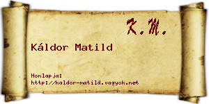 Káldor Matild névjegykártya